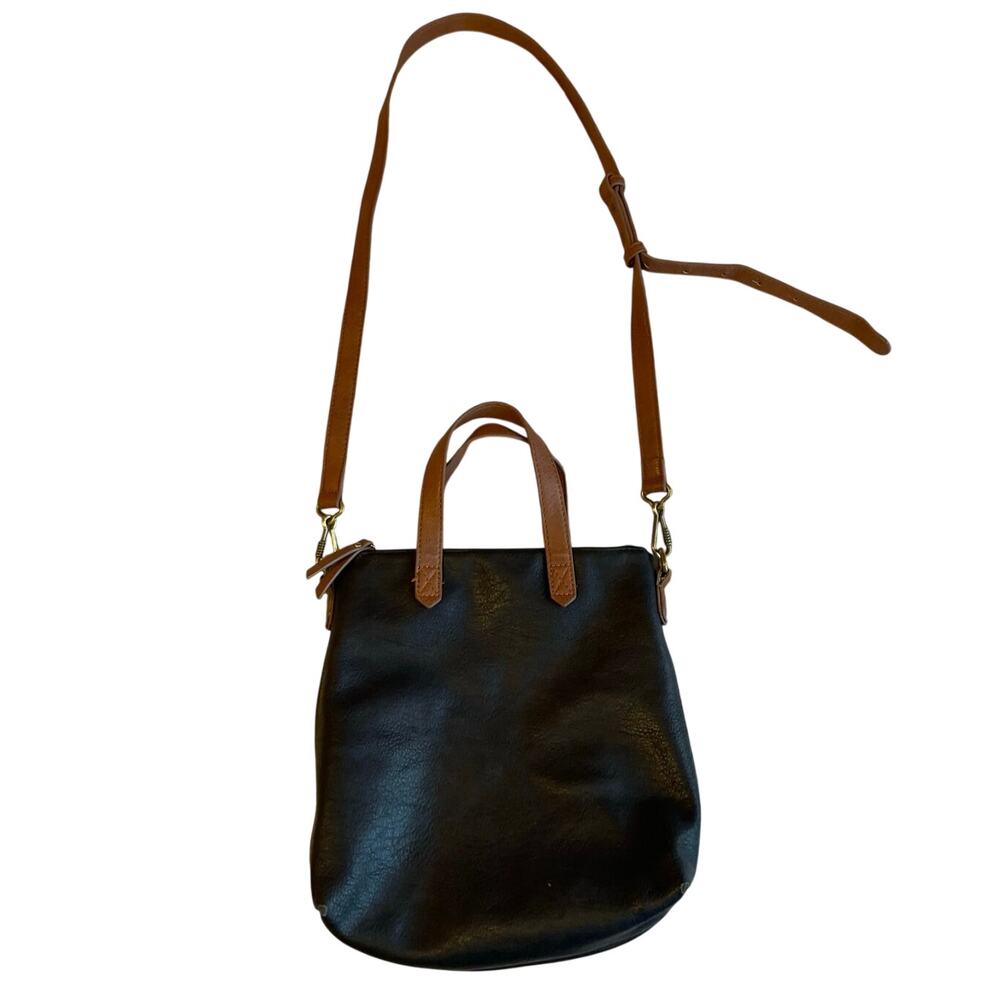 Boho Black Faux Leather Classic Crossbody Purse Bag